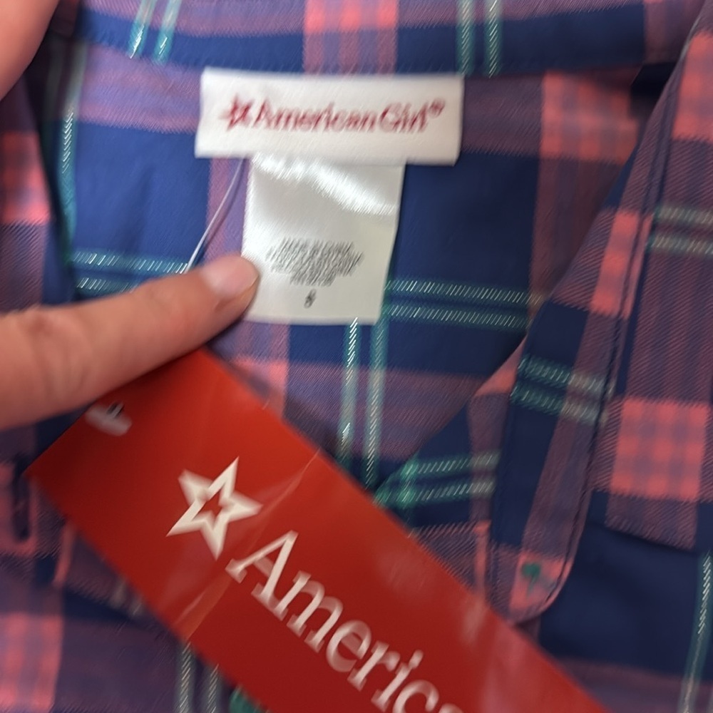 American Girl Pretty Plaid Shirt Size 8 Nwt — image 6 of 7